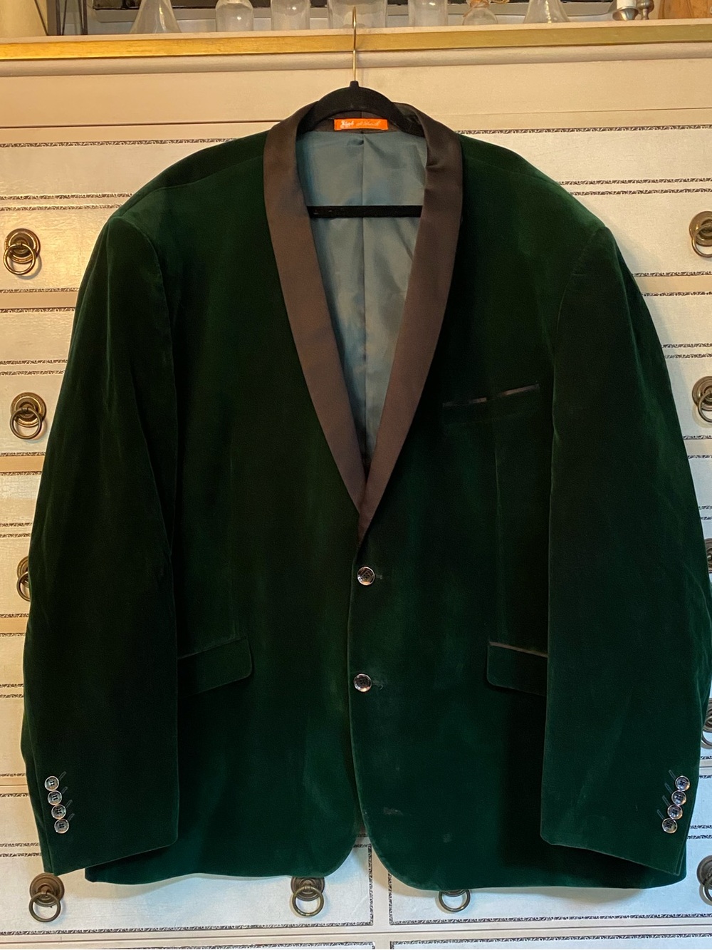 St Patrick’s Men's Emerald Green Velvet Blazer size 6XL